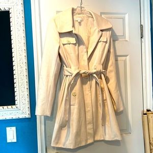 New York and Company cream thick winter coat